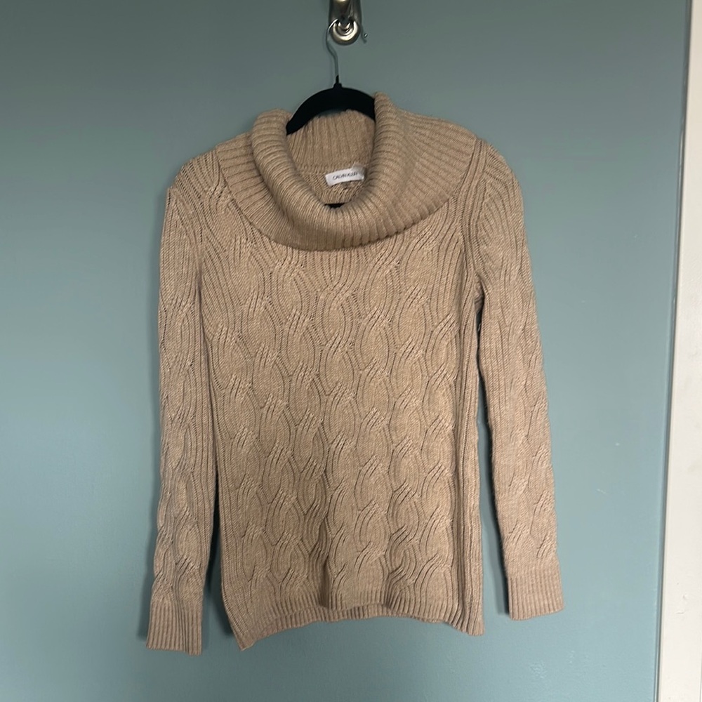Calvin Klein Beige Cowl Neck Sweater